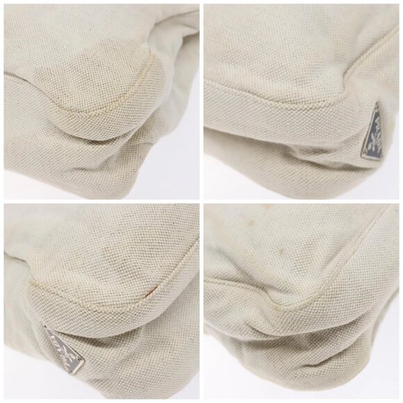 PRADA Shoulder Bag Canvas Leather Silver White Auth bs28706 - Picture 15 of 16